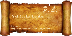 Prohászka Lenke névjegykártya