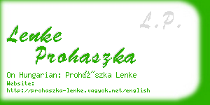 lenke prohaszka business card